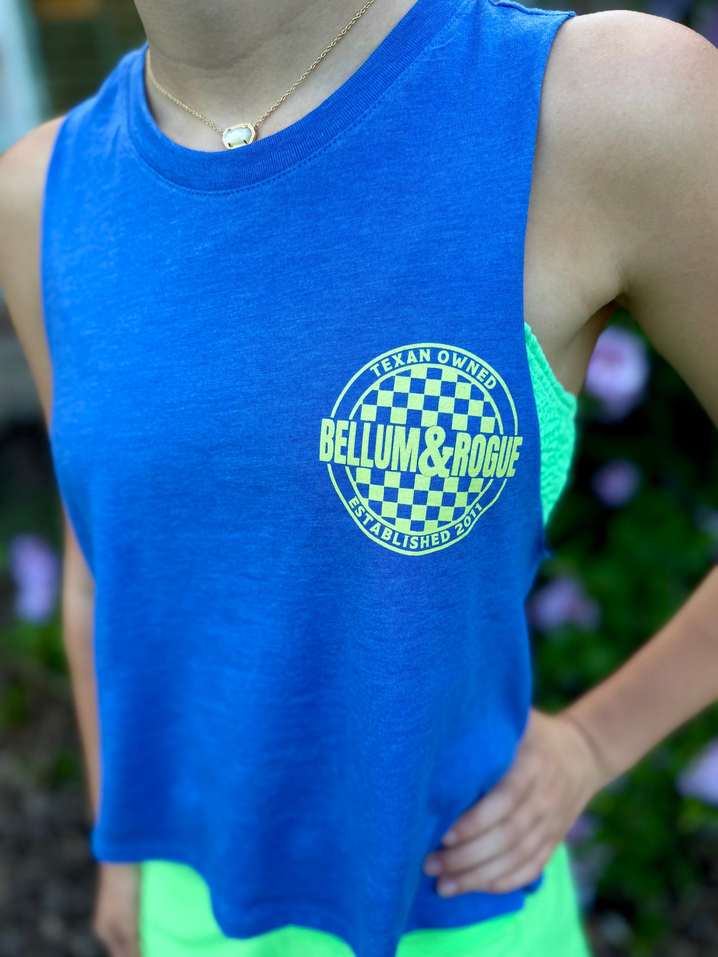Adult Checkered Logo Racerback Tank