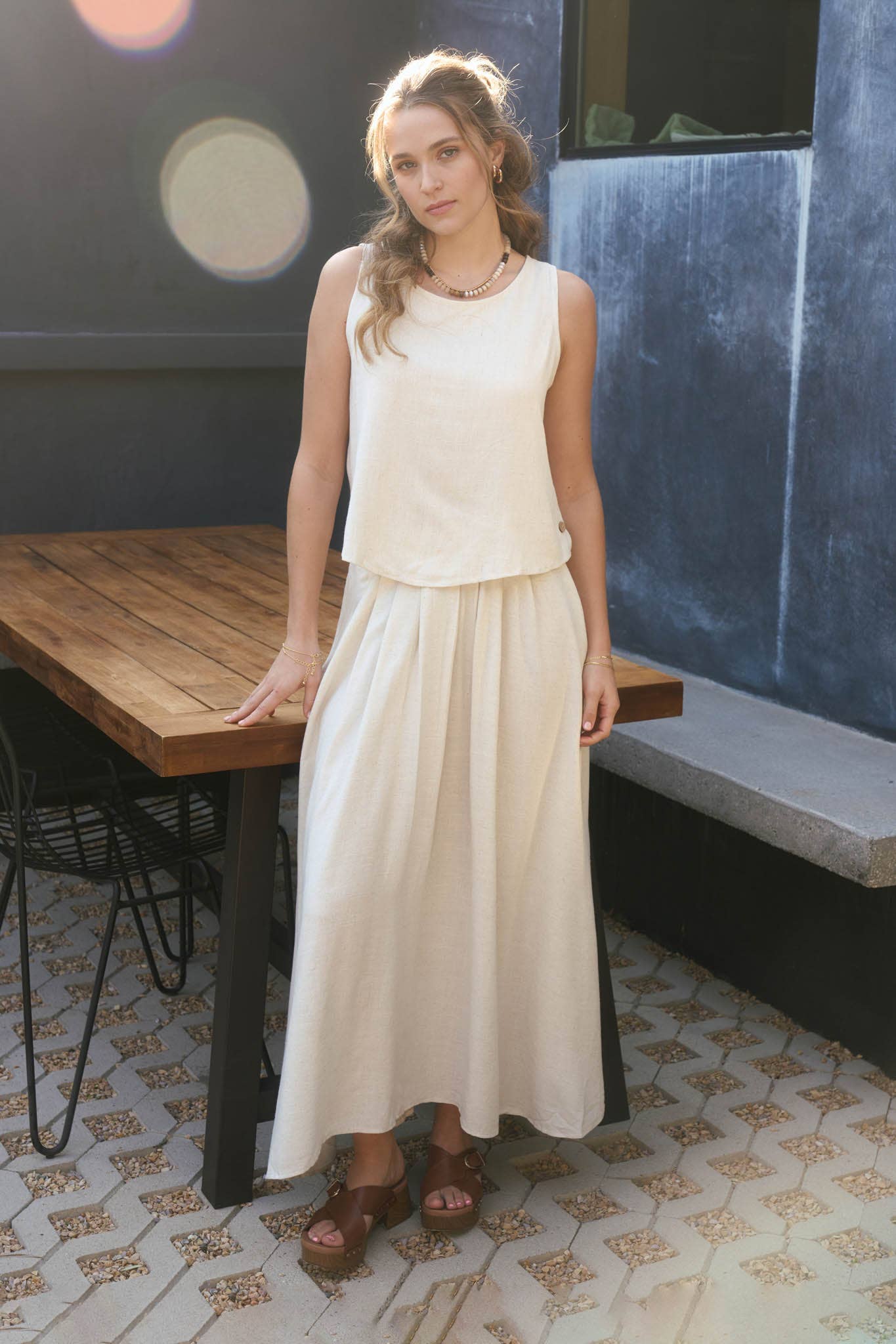 Nerissa Pleated Handkerchief Linen Skirt