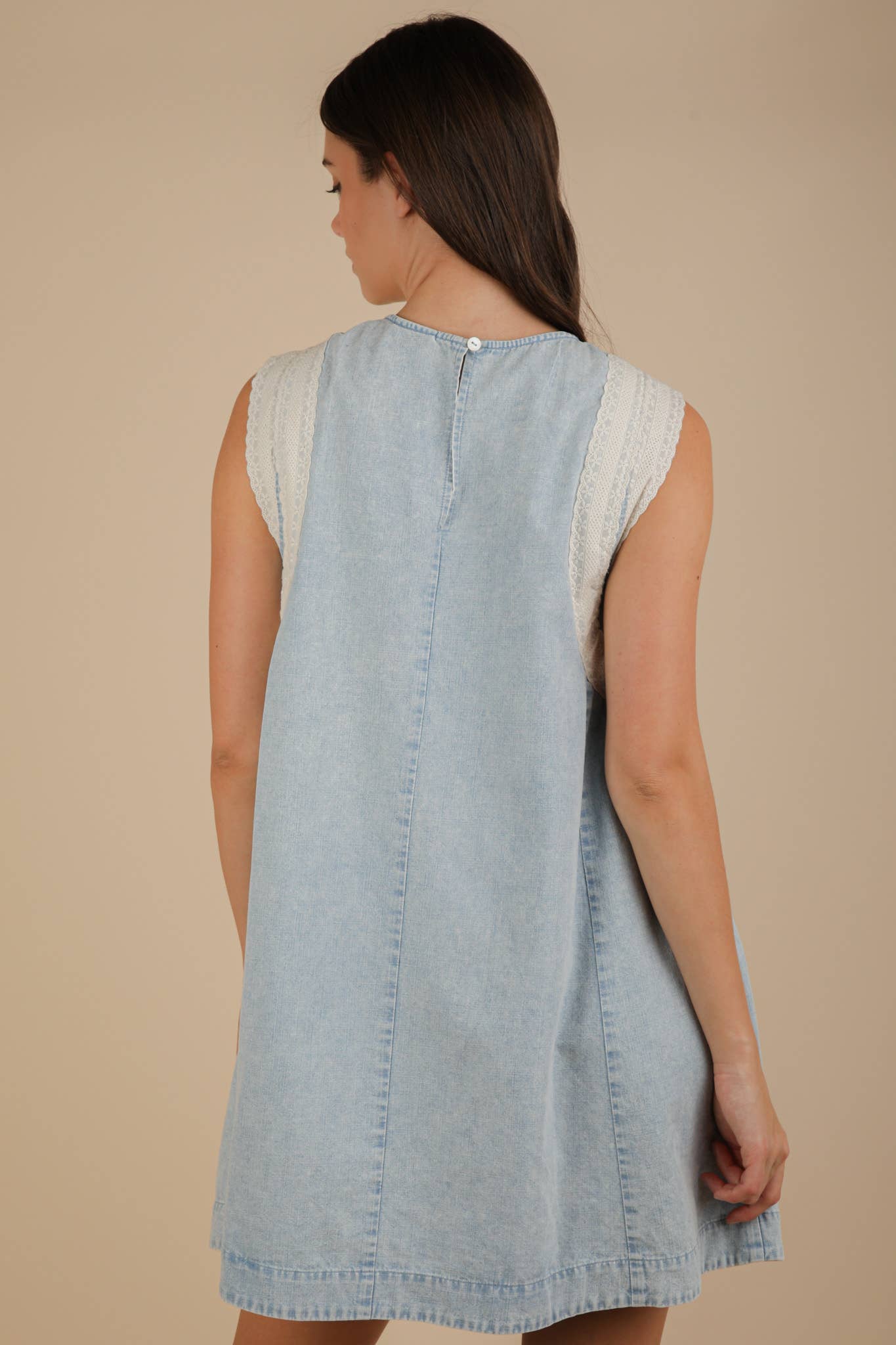 Maggie Chambray Eyelet Dress