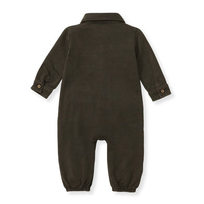 Burt's Bees Boys Buttondown Mineral Charcoal Jumpsuit