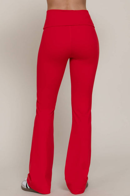 Garnet Fold-over Flare Leggings