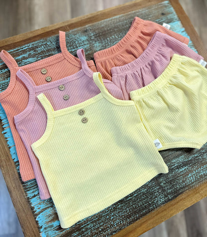 Baby Girls Waffle Knit Summer Set