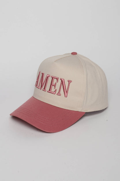Amen Puff Embroidered Rose Hat