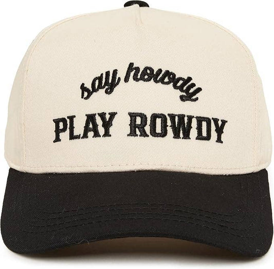 Baby Boys Play Rowdy Embroidered Black Hat