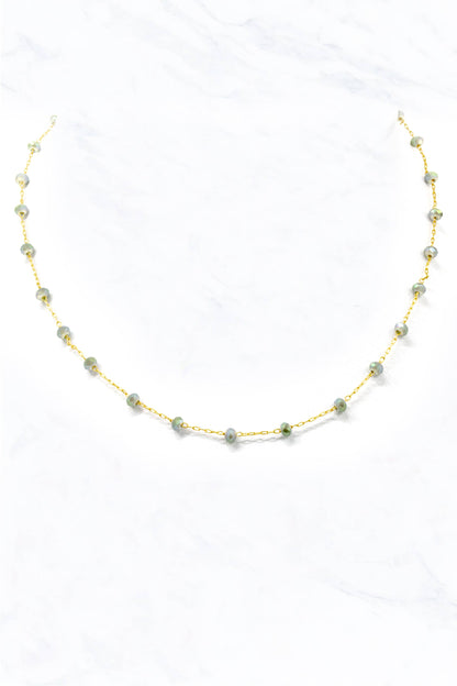 Solaris Glass Bead Chain Choker Necklace