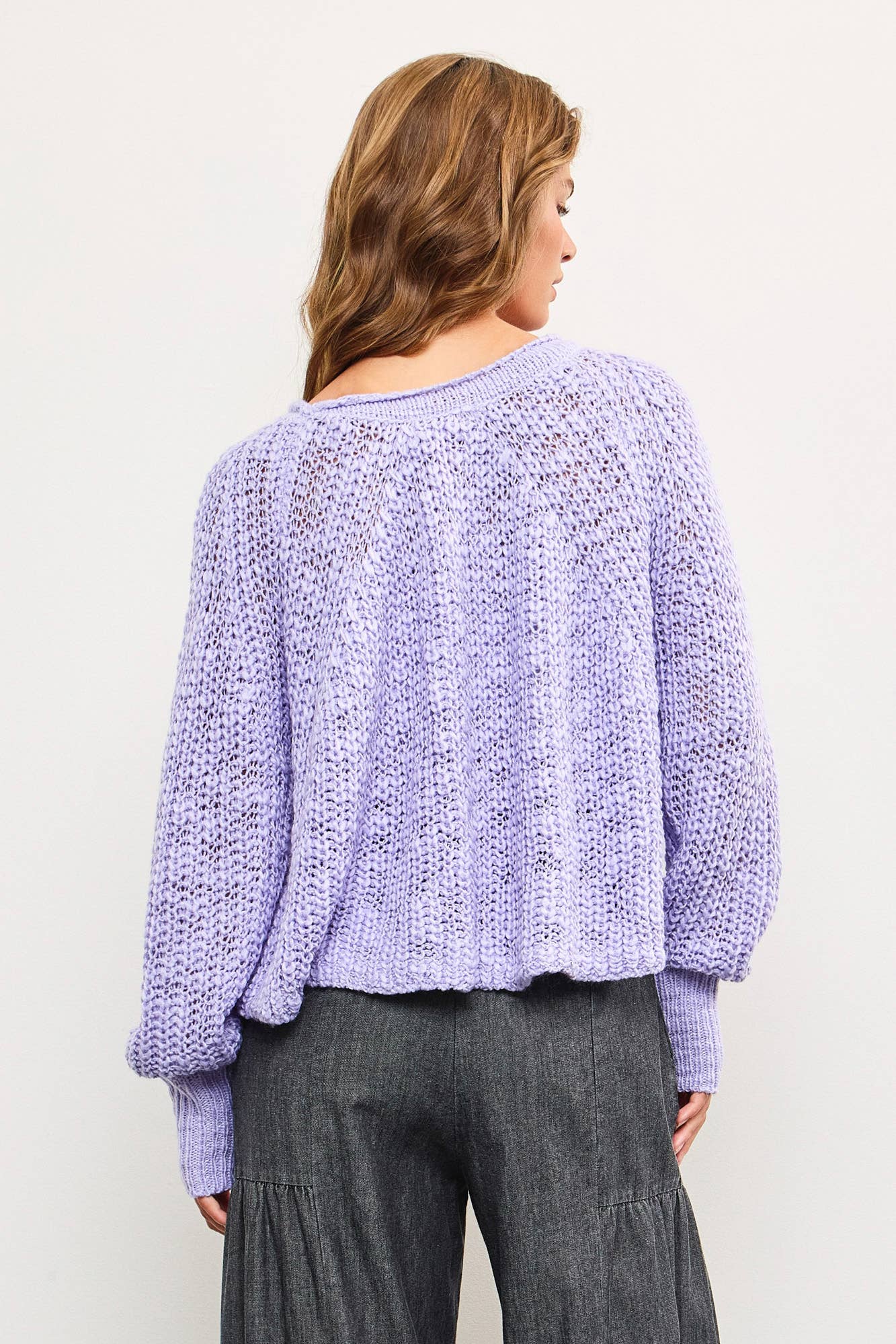 Nova Chunky Raglan Lavendar Sweater