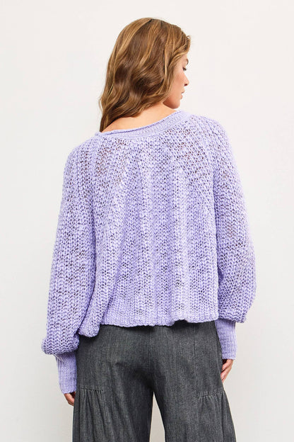 Nova Chunky Raglan Lavendar Sweater