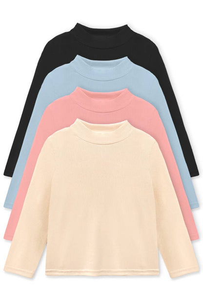 Girls Mock Neck Long Sleeve Top