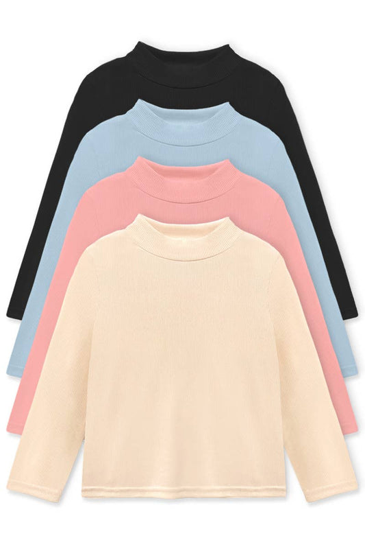 Girls Mock Neck Long Sleeve Top