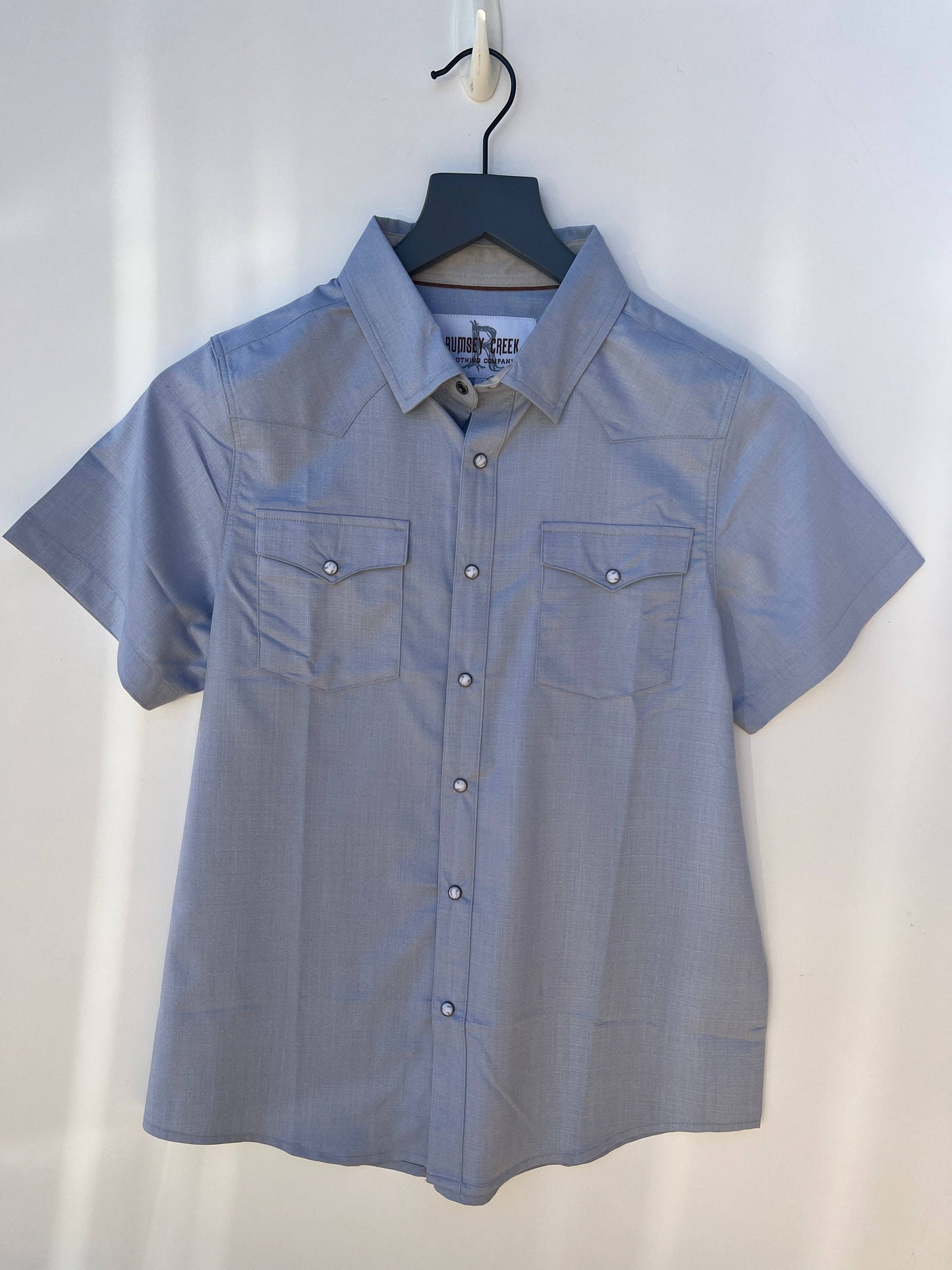 Boys Rumsey Creek Pearl Snap Baby Blue Buttondown