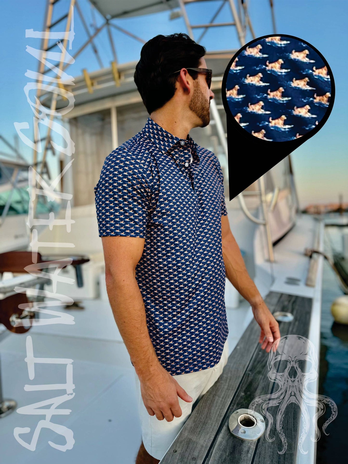 Mens Salt Water Soul Hang Tail Polo