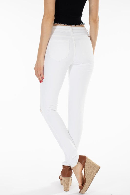 White Kancan High Rise Distressed Skinny Jeans