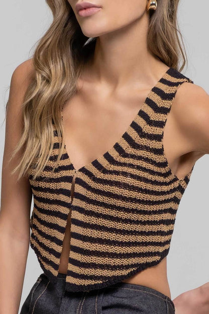 Chester Stripe Knit Vest