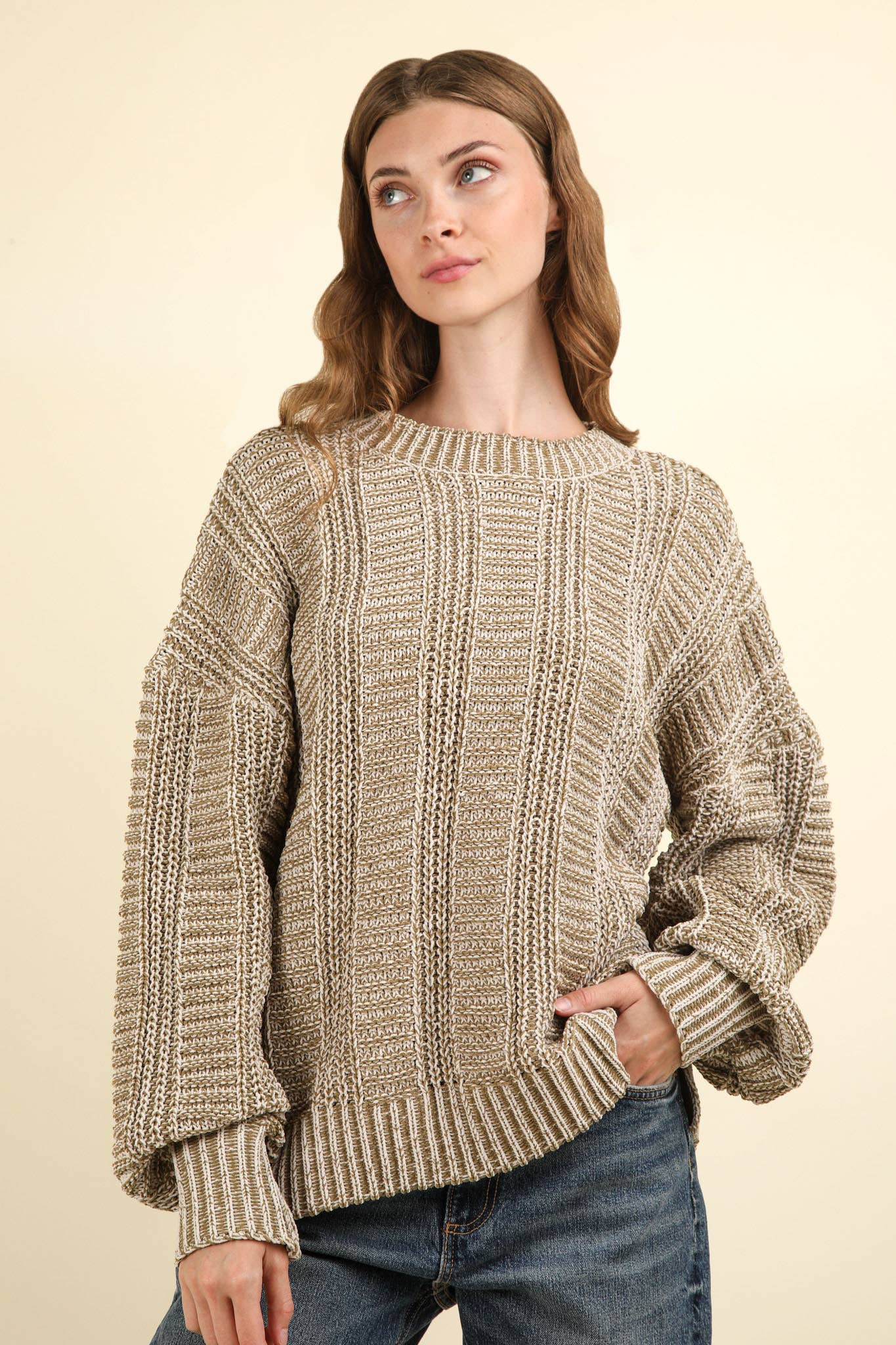 Hewlett Chenille Two-Tone Sweater