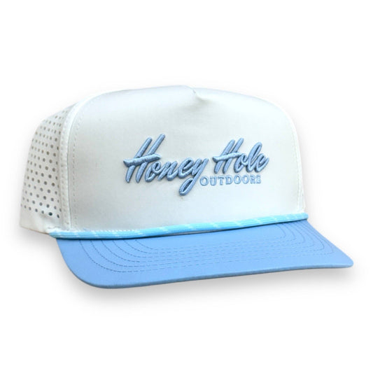 Mens Honey Hole Heritage White & Blue Performance Rope Hat