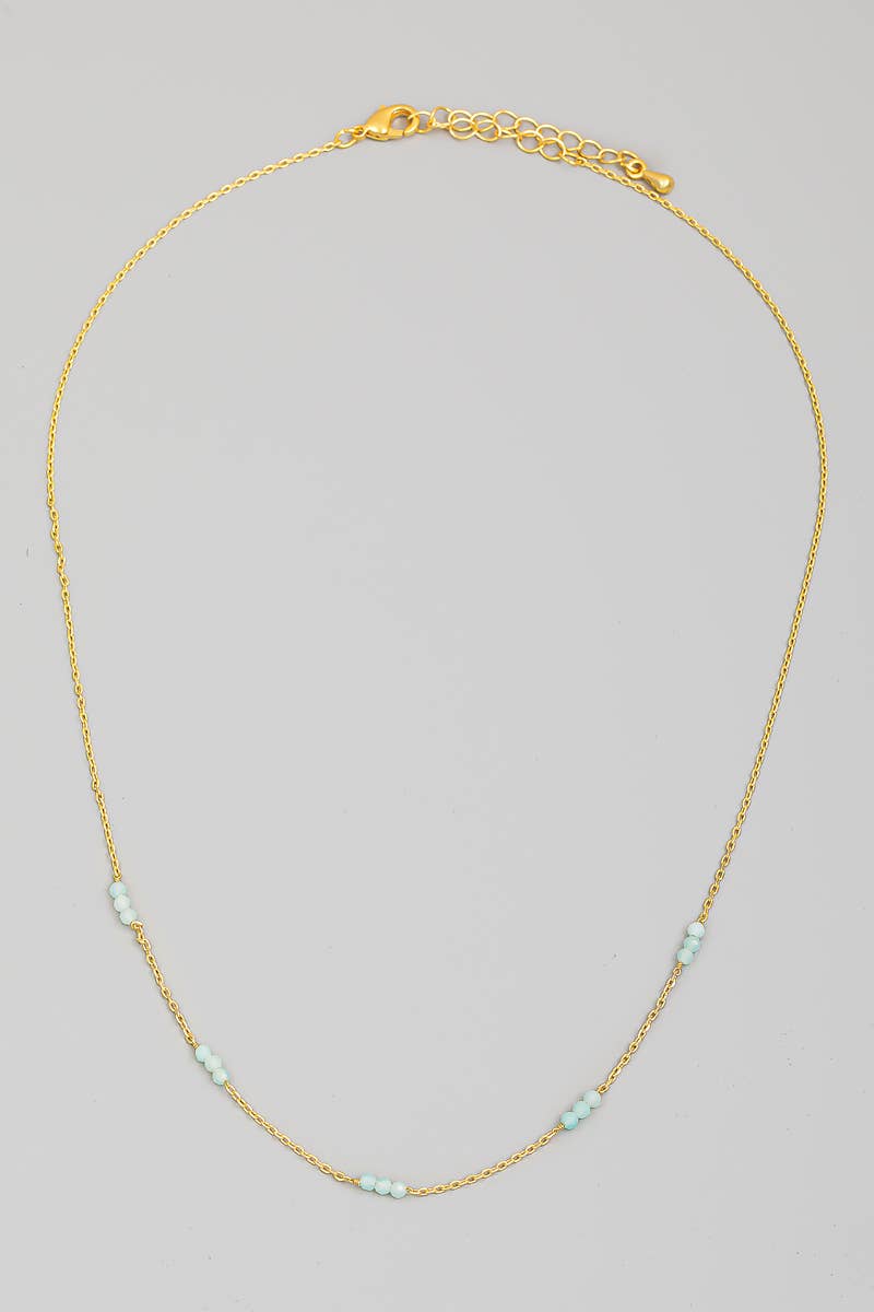 St Malo Dainty Tri-Bead Necklace