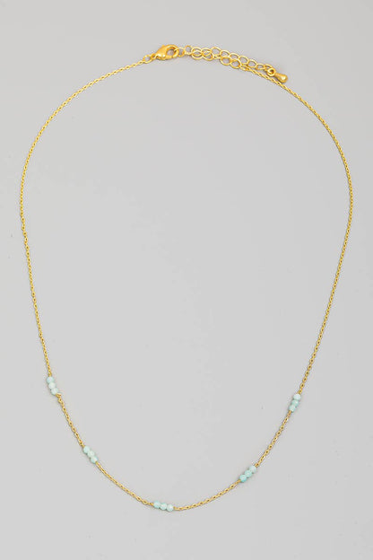 St Malo Dainty Tri-Bead Necklace