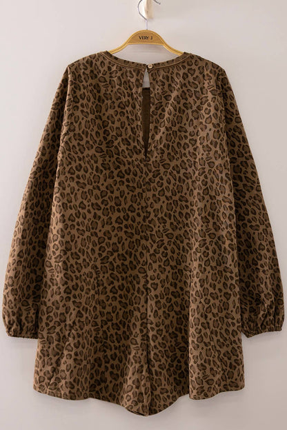 Ciara Leopard Longsleeve Romper