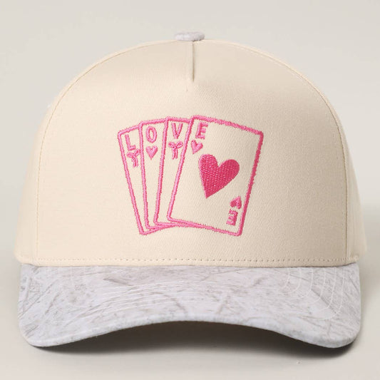Romantic Love Cards Embroidered Camo Hat