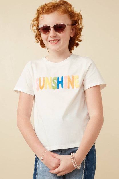 Girls Sunshine Flocked Tee