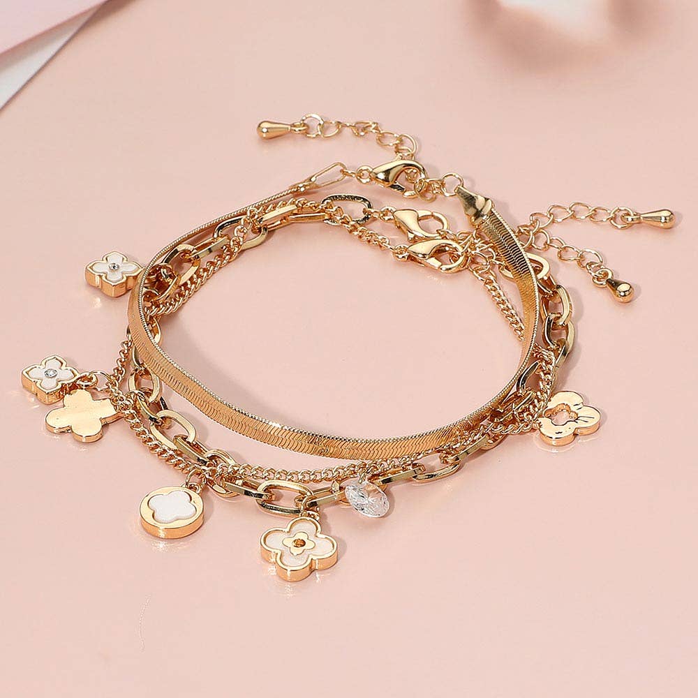 Arwen Quatrefoil Charm Bracelet Set