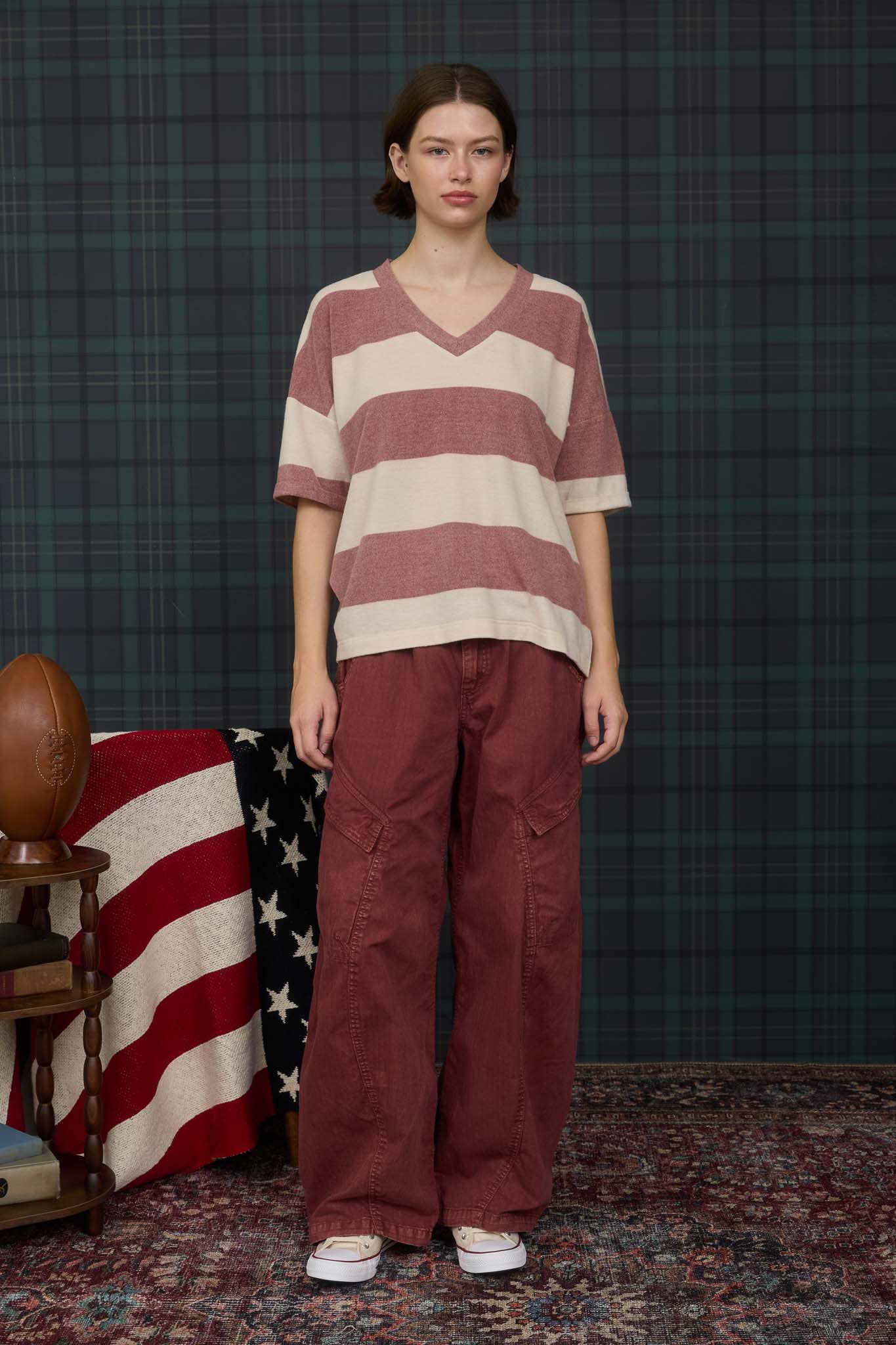 Marshall Striped Vneck Tee