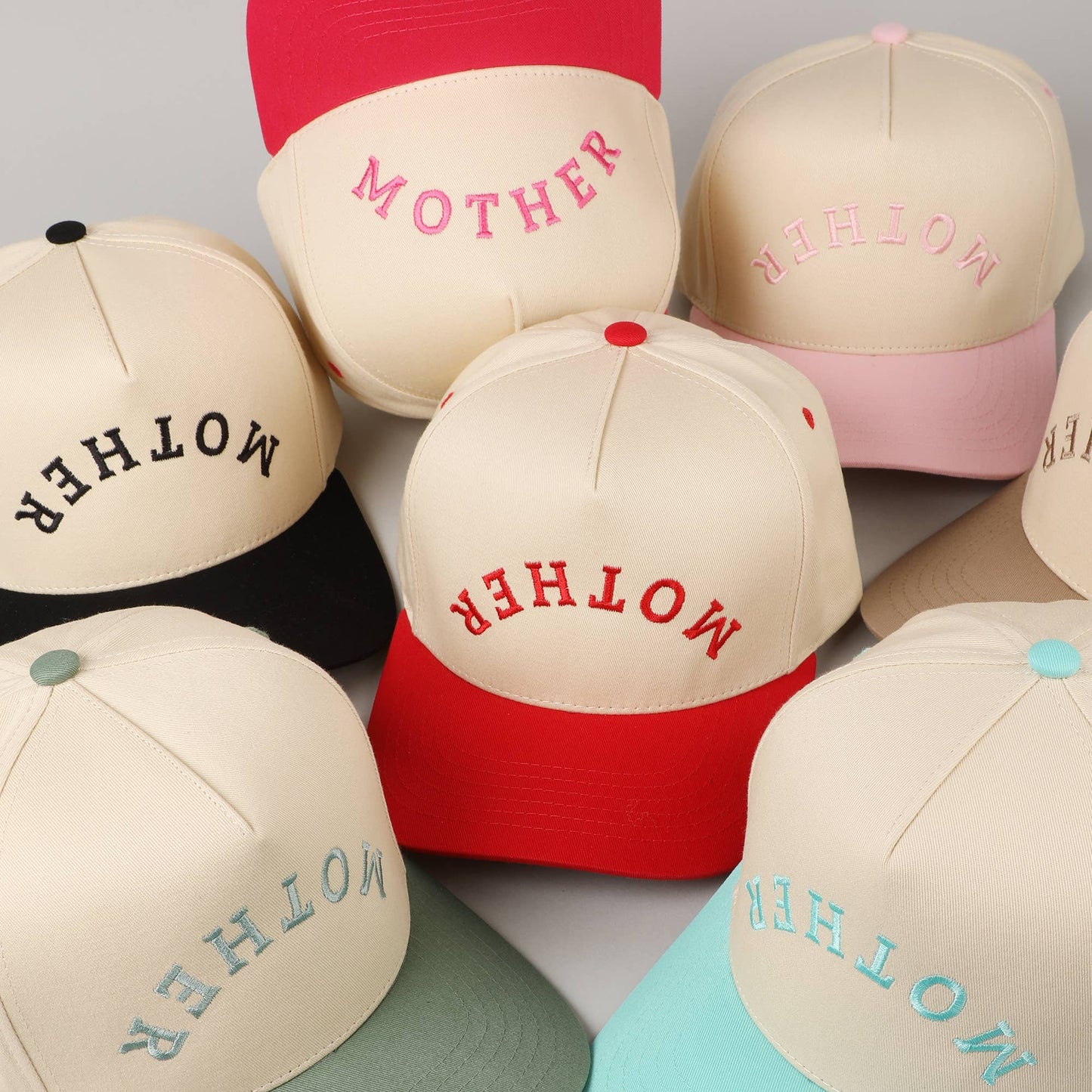 Mother Upside Down Embroidered Red Hat