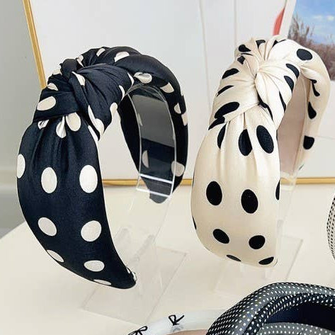 Knotted Plush Polka Dot Headband