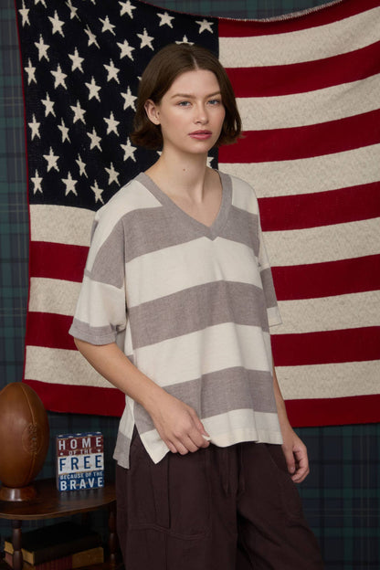 Marshall Striped Vneck Tee