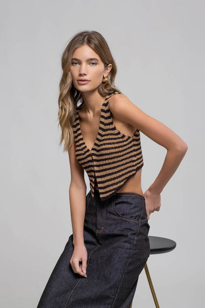 Chester Stripe Knit Vest