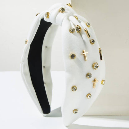 Knotted Cross Embellished Headband