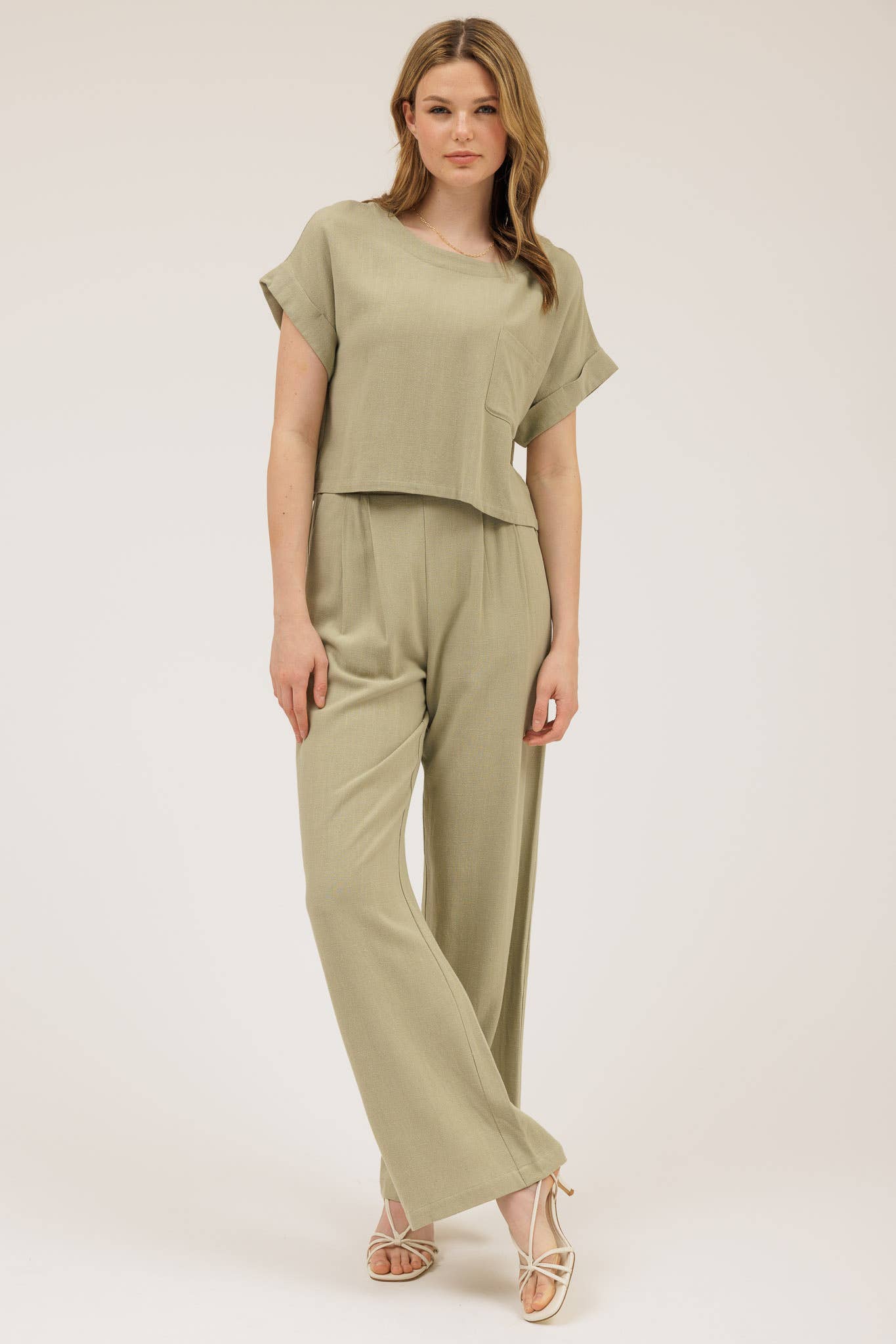 Pierson Pleated Wide Leg Linen Pants