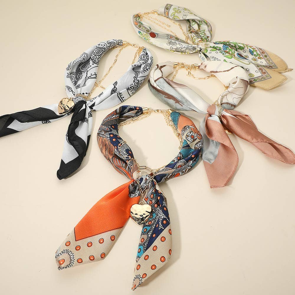 Cameron Scarf Heart Pendant Necklace
