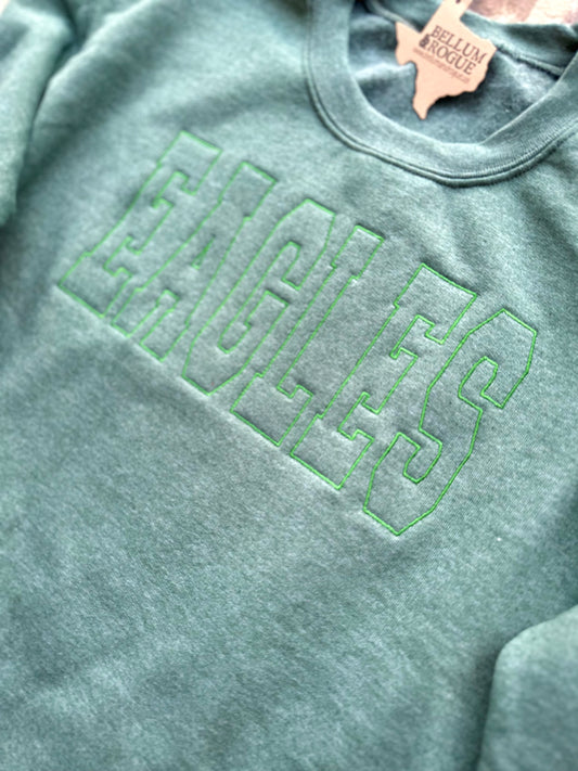 Eagles Embroidered Green Sweatshirt
