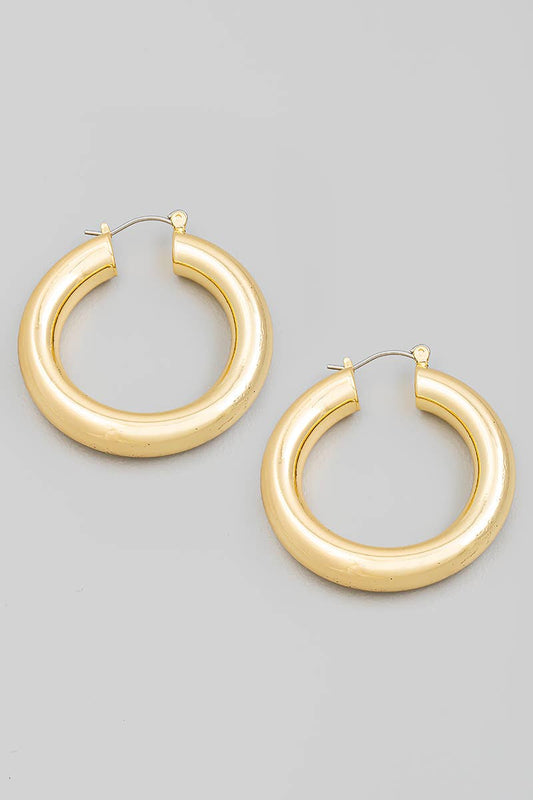 Dupont Chunky Tube Hoop Earrings