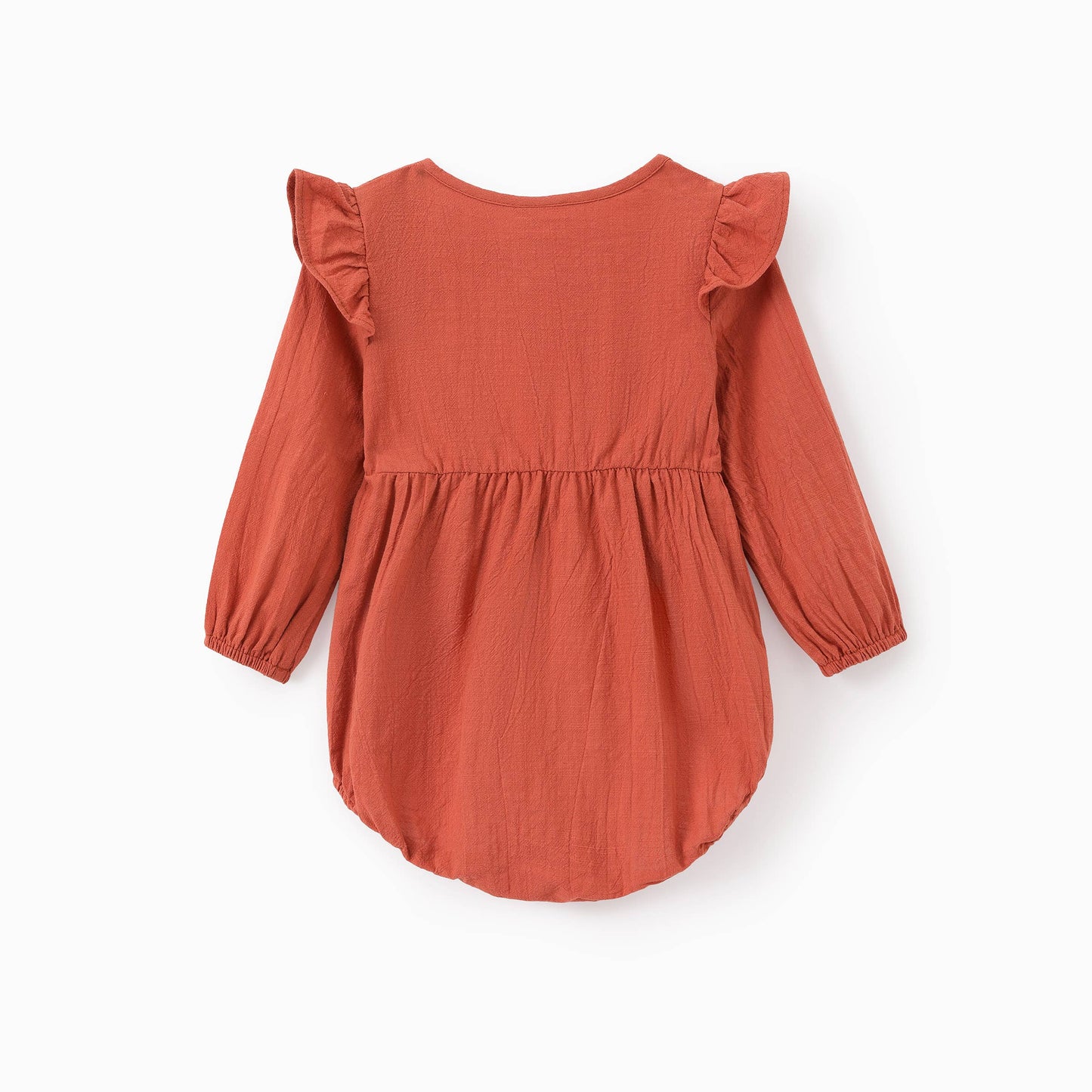 Baby Girls Linen Rust Romper