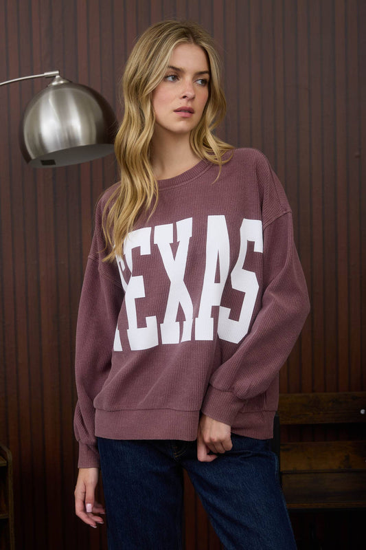 Romney Oversized Ribbed Texas Sweatshirt