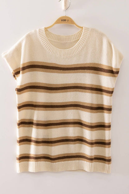 Venice Striped Knit Sleeveless Top