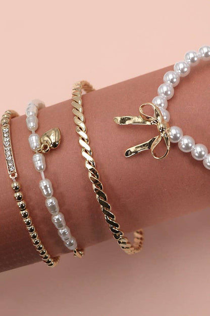 Constance Pearl Charm Set of Bracelets
