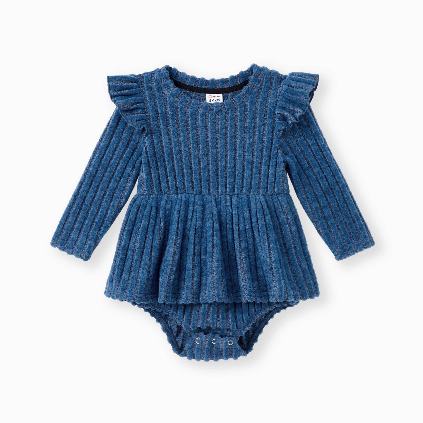 Girls Indigo Ribbed Dress