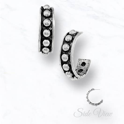 Montana Half-Hoop Studded Hoops
