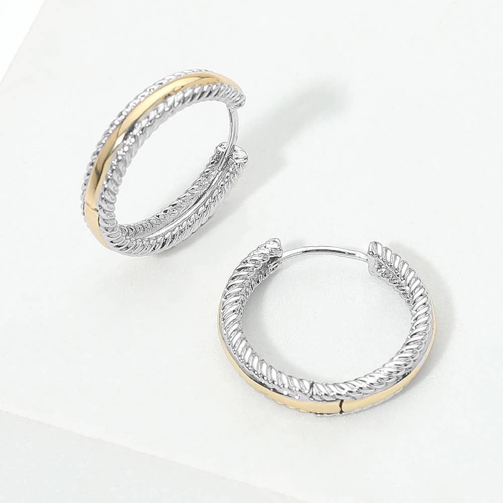 Darya Two-Tone Hoop Earrings