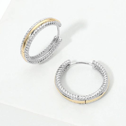 Darya Two-Tone Hoop Earrings