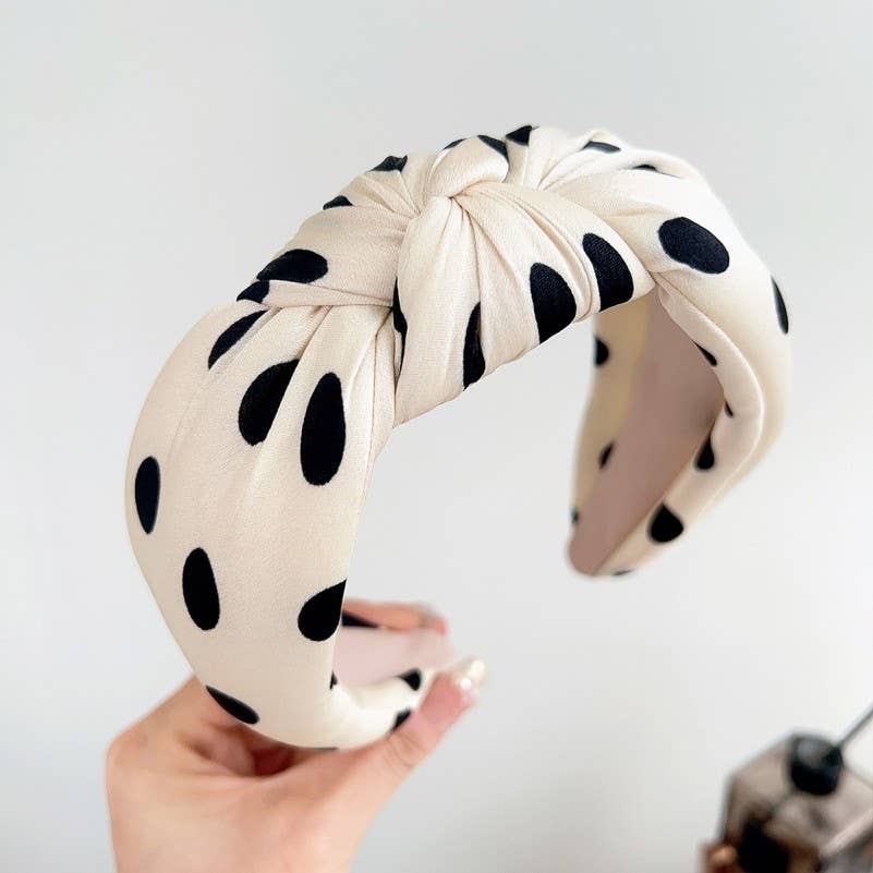 Knotted Plush Polka Dot Headband