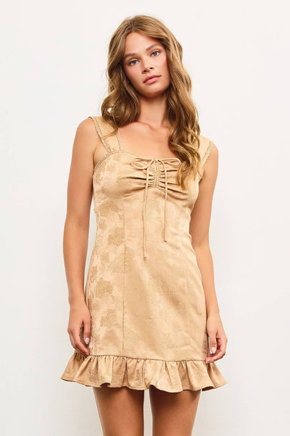 Sienna Tan Jaquard Dress