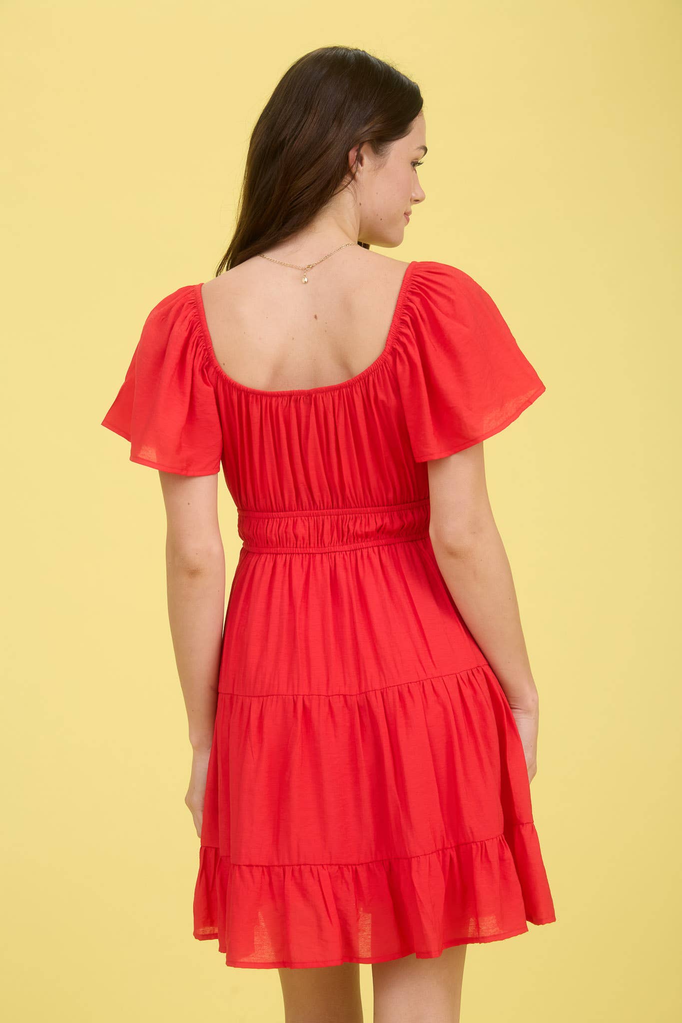 Dorothy Tiered Red Mini Dress