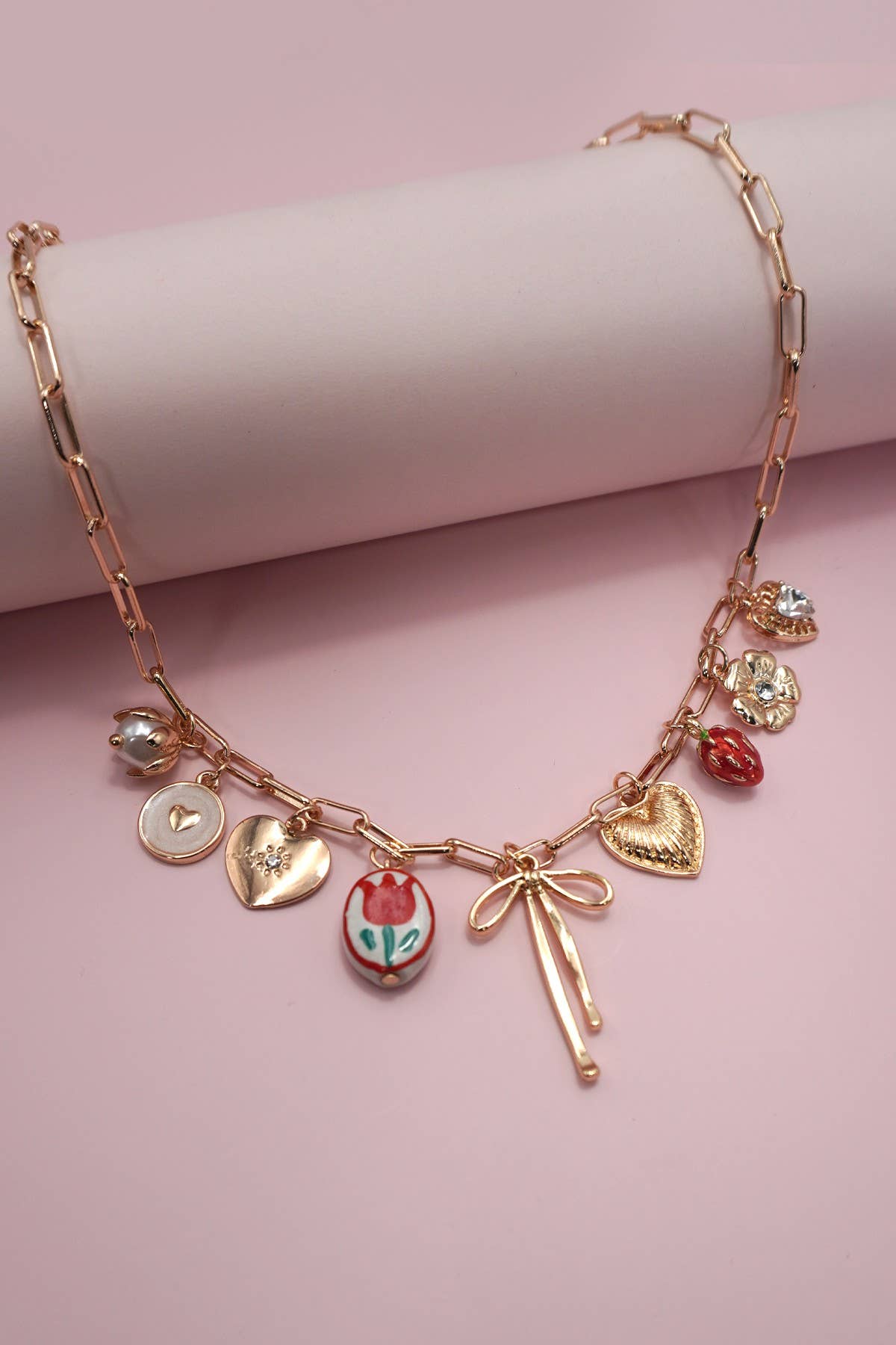 Tonopah Vintage Red Bow Necklace