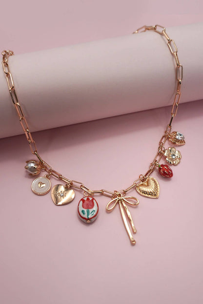 Tonopah Vintage Red Bow Necklace