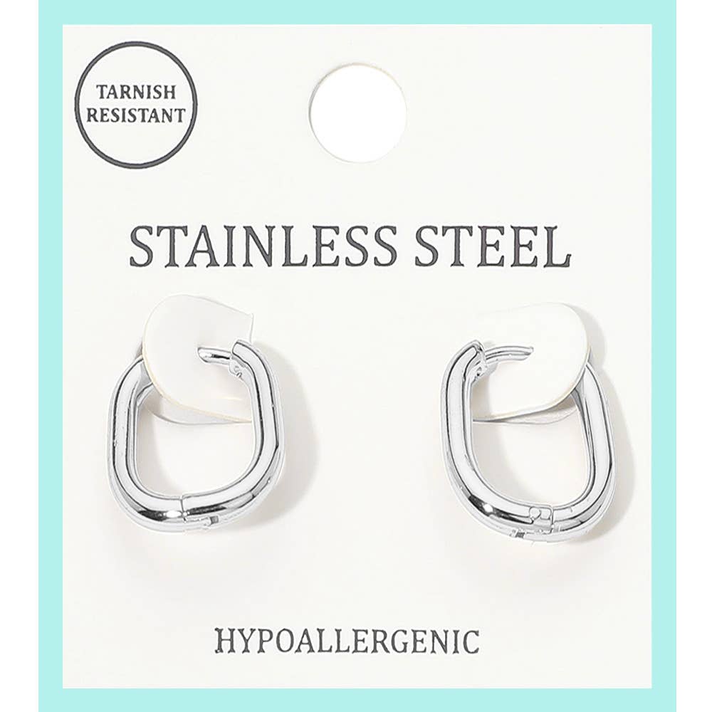 Charity Oblong Hoop Medium Earrings