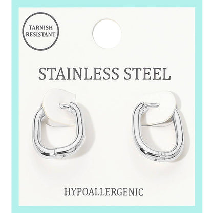 Charity Oblong Hoop Medium Earrings